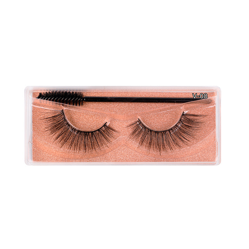 Thick Eyelashes Pair Cotton Stem Natural False Lashes