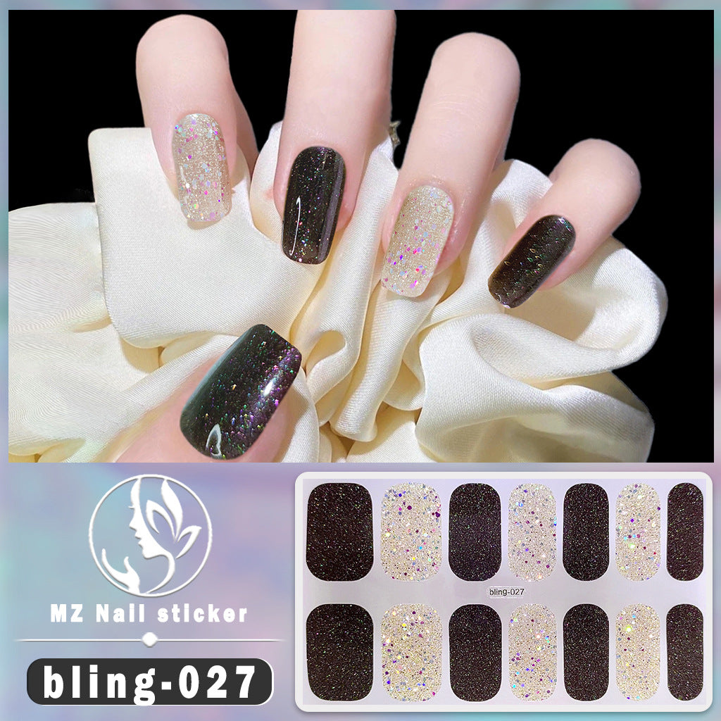 Autocollants pour ongles en gel Aurora scintillants et fins Charm Finger