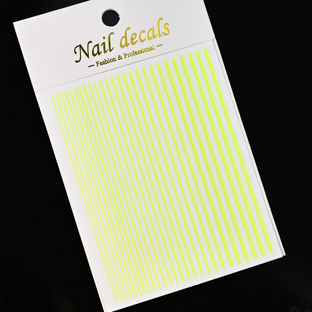 Girly Simplicity Solid Color Stripes Paper Nail Stickers