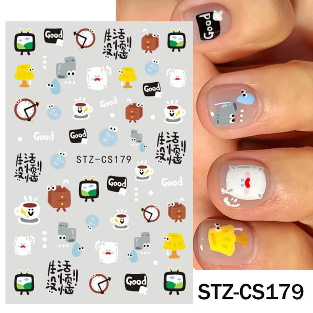 Funny Iti Monster Cartoon Cute Adhesive Nail Stickers