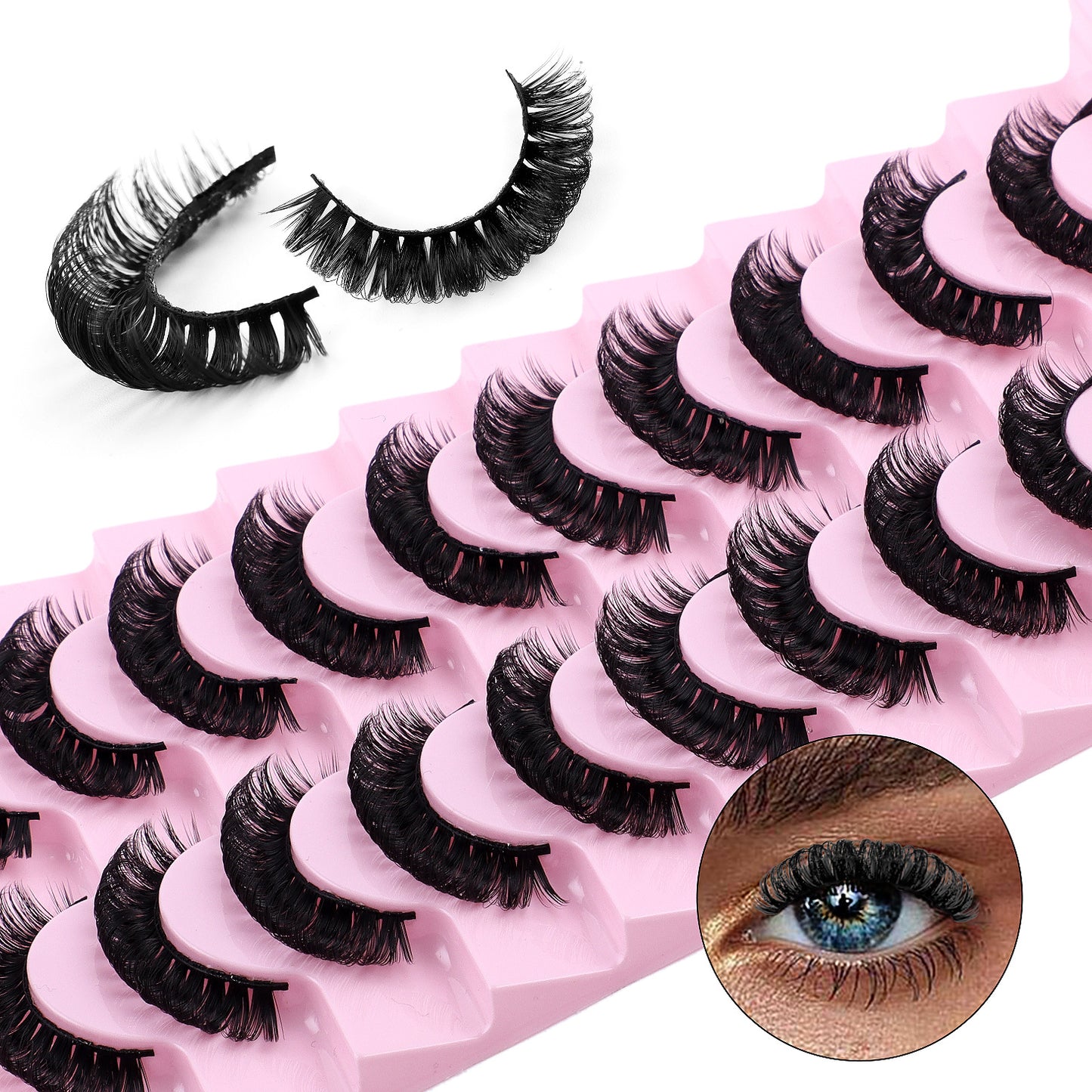 Russian Eyelashes Thick Curl Soft Curved False Lashes