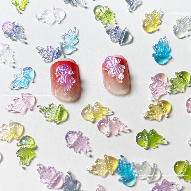 Animal Ice Résine transparente Méduse Sirène Soin des ongles Nail Art