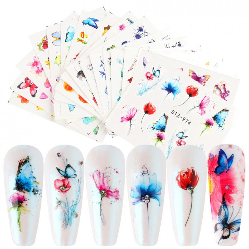 Filigrane Costume Papillon Fruit Dentelle Fleurs Colorées Soin des Ongles Nail Art