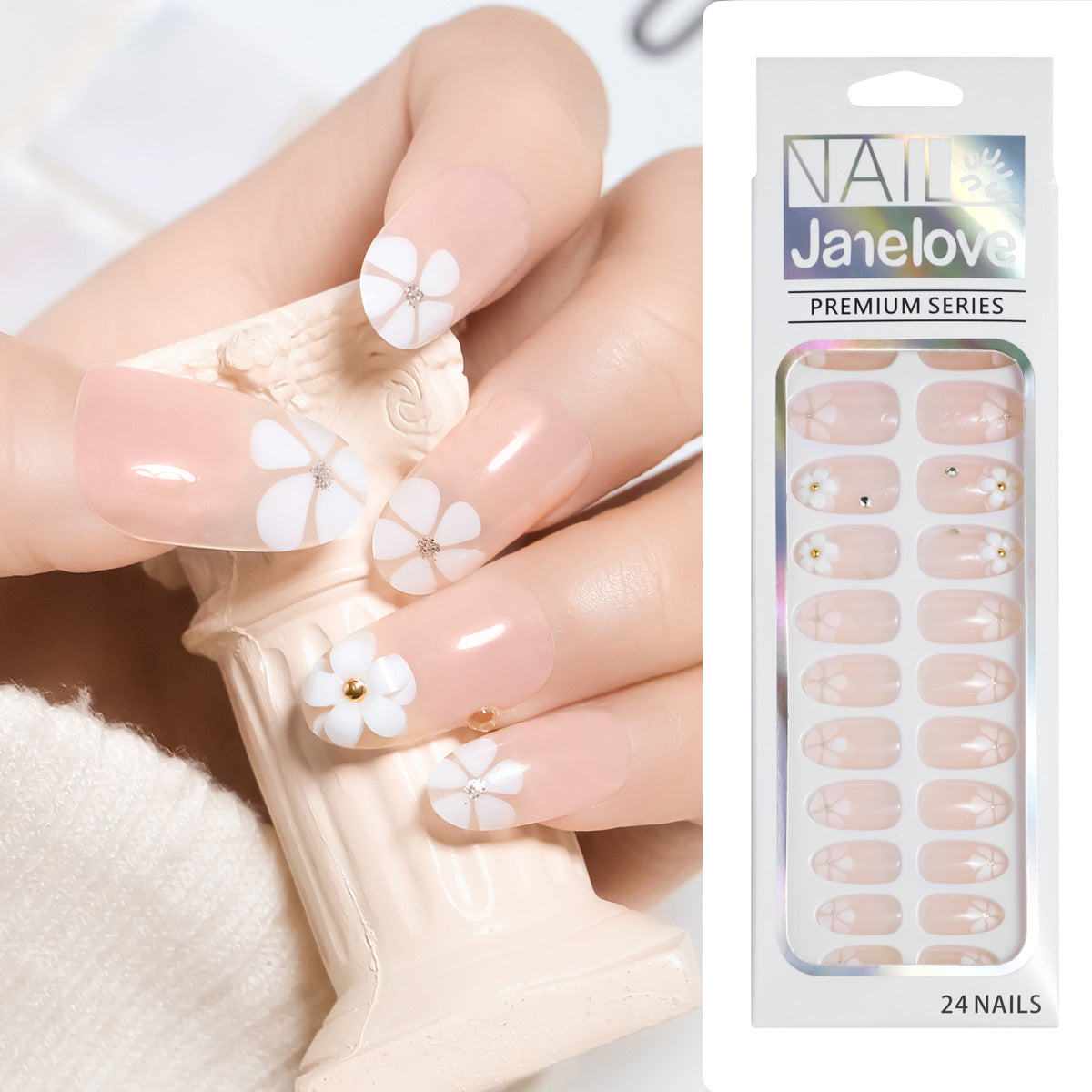 Faux ongles courts et doux, nail art portable