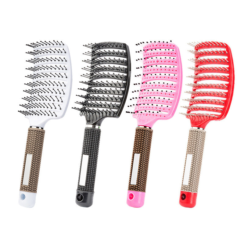 Brosses et peignes à cheveux courbés, droits et droits, en plastique, pour boucler les cheveux