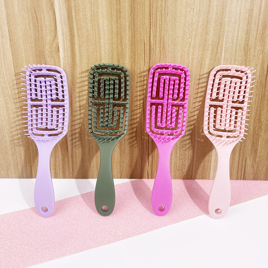 Brosses et peignes pour cheveux bouclés avec ventilation creuse pour massage du cuir chevelu