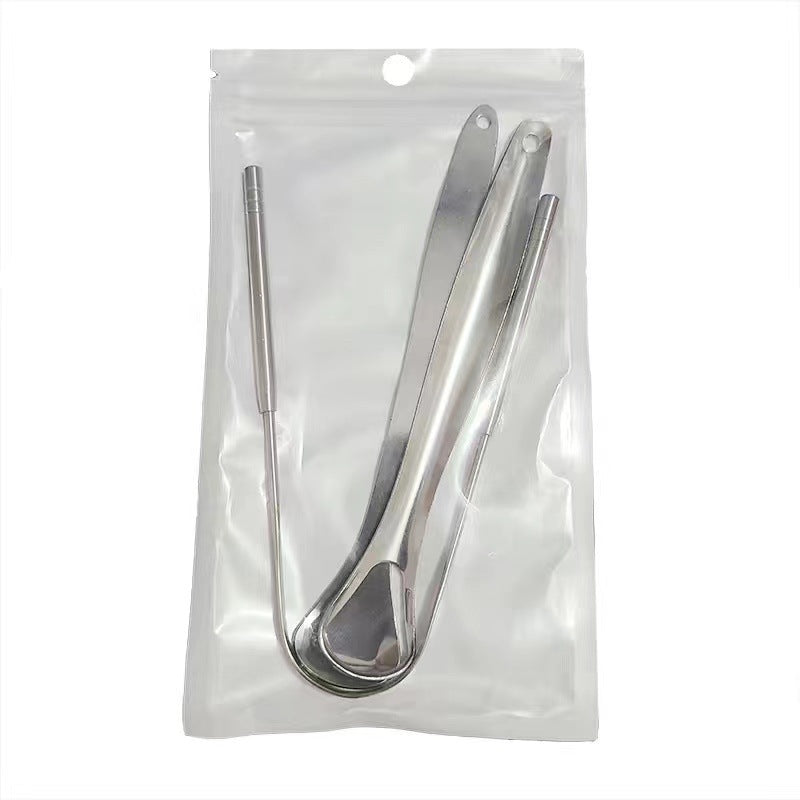 Oral Scraper Adult Manual Coating Three-piece Makeup Accessories