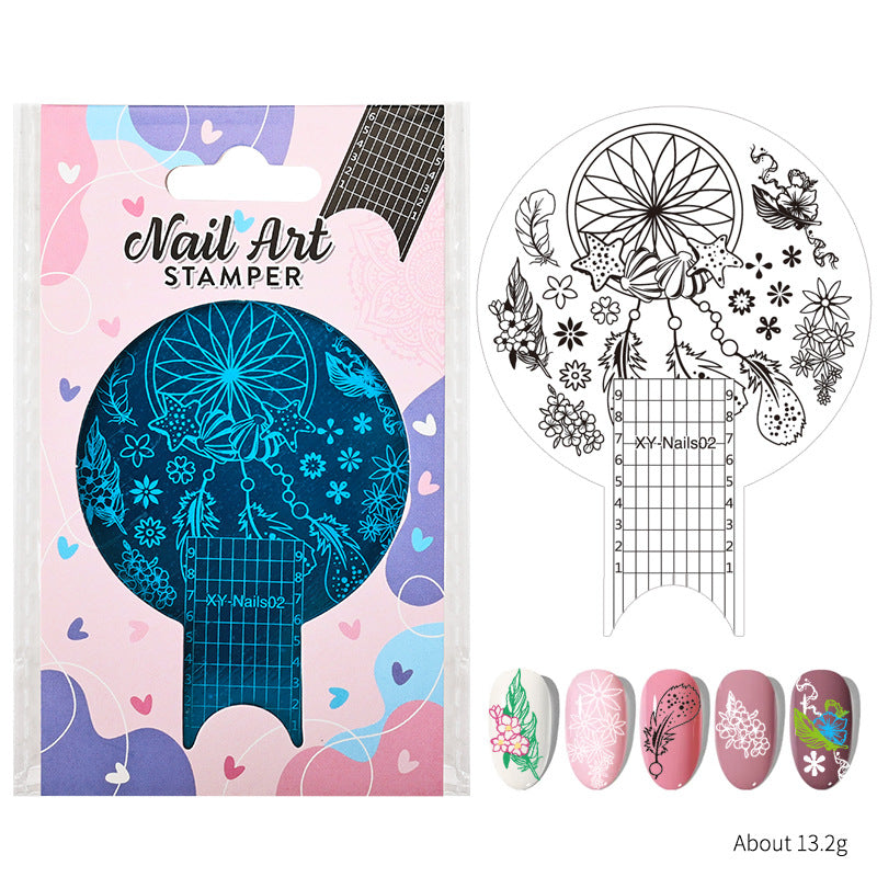 Printing Template Blue Tape Round Painted Nail Tool Set