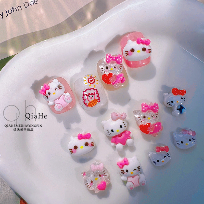 Simple Cute Cartoon Cat Three-dimensional Resin Nail Care Nail Art