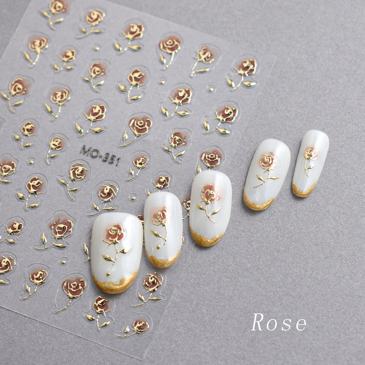 Gilding Rose National Style Retro Blooming Nail Stickers