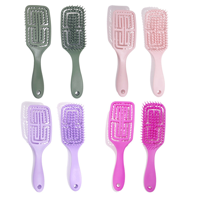 Brosses et peignes pour cheveux bouclés avec ventilation creuse pour massage du cuir chevelu