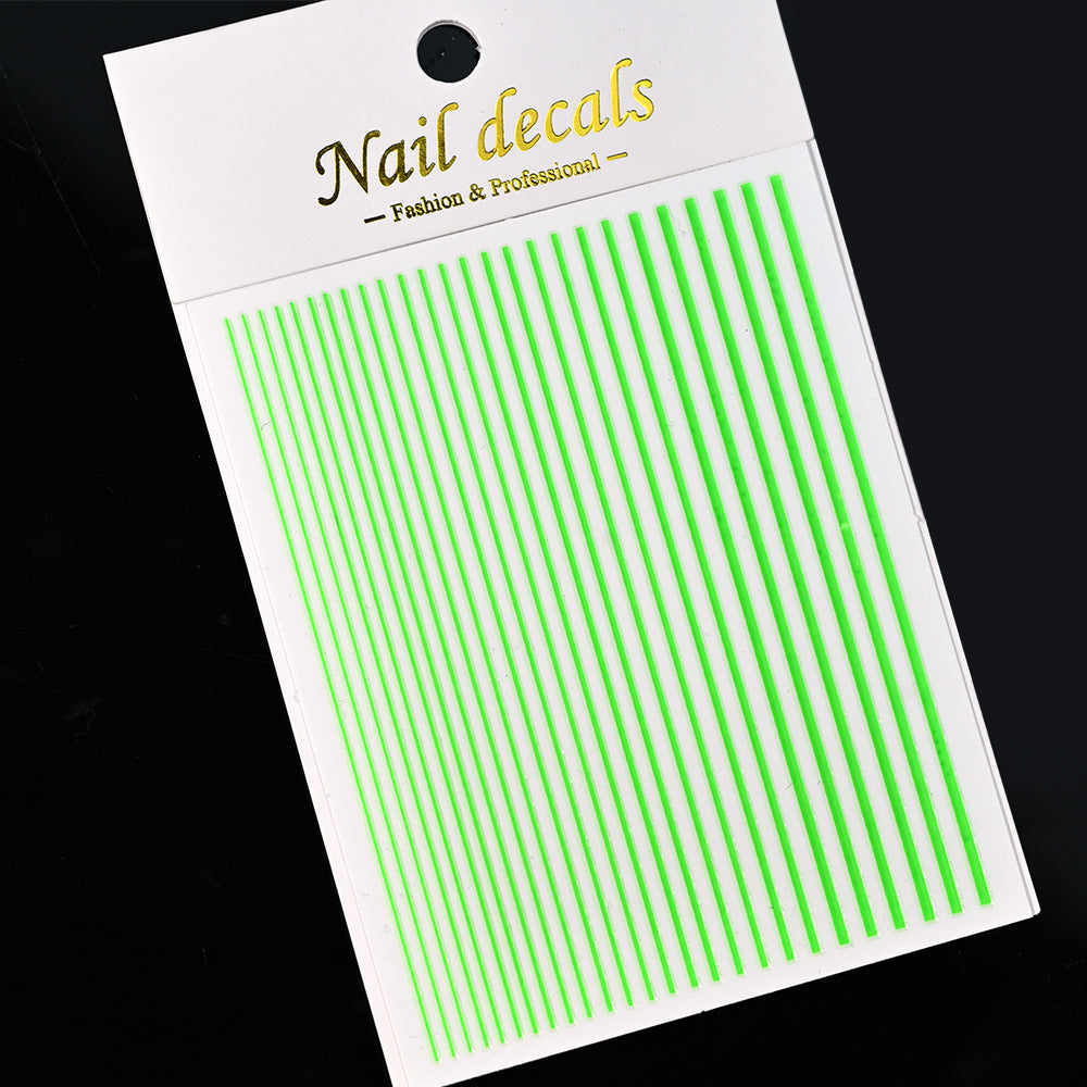 Girly Simplicity Solid Color Stripes Paper Nail Stickers