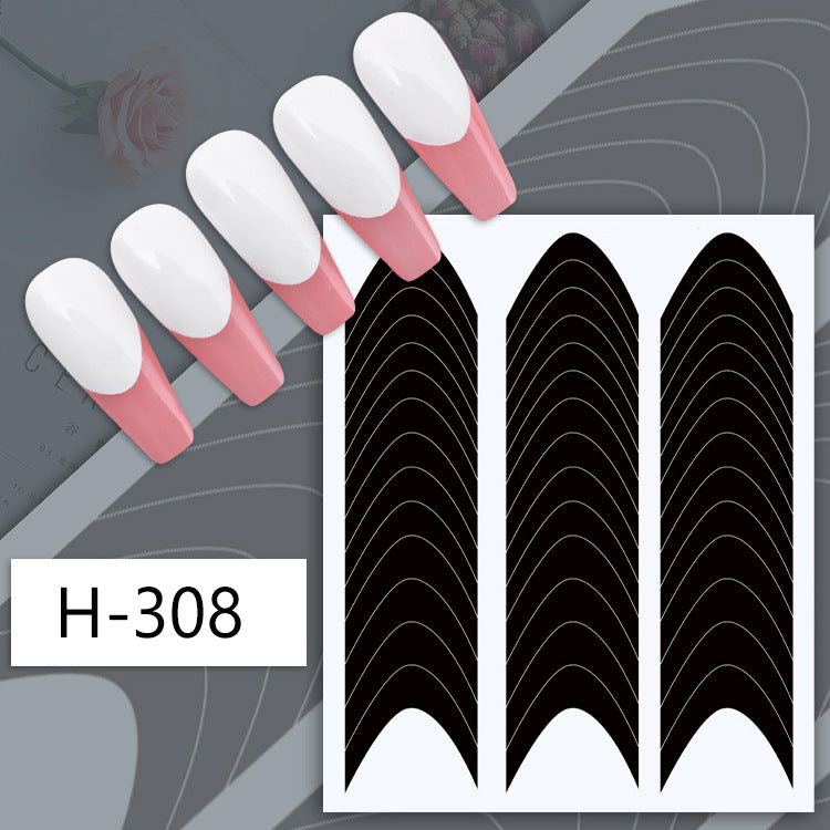 Popular Manicure French Black Edge Patch Nail Stickers