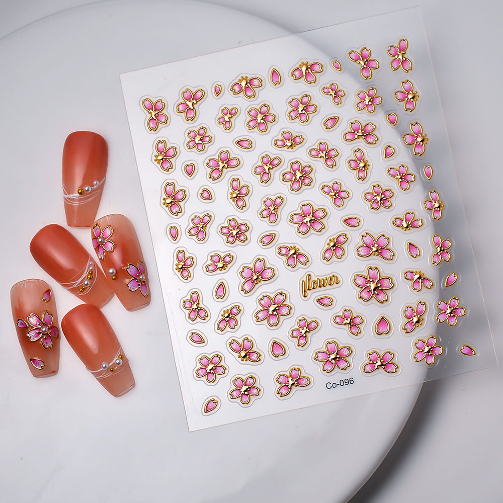 Source Bronzing Summer Ornament Four Awn Generation Nail Stickers