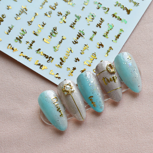 Letters Ornament Style Adhesive Fingernail Decoration Nail Stickers