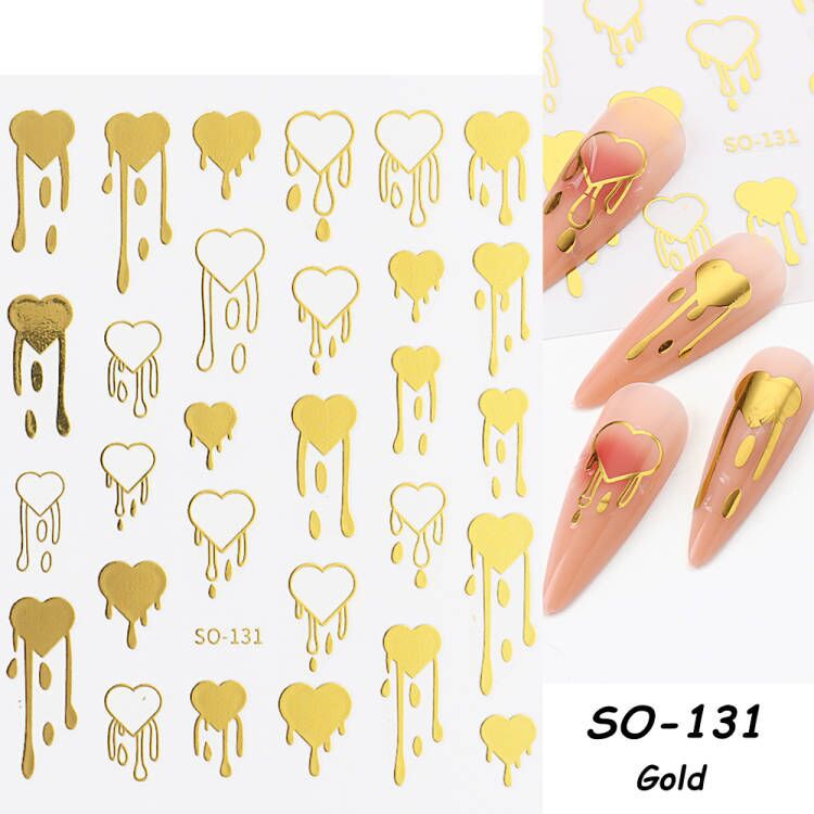 Simple Four-color Butterfly Asterism Love Flame Water Nail Stickers