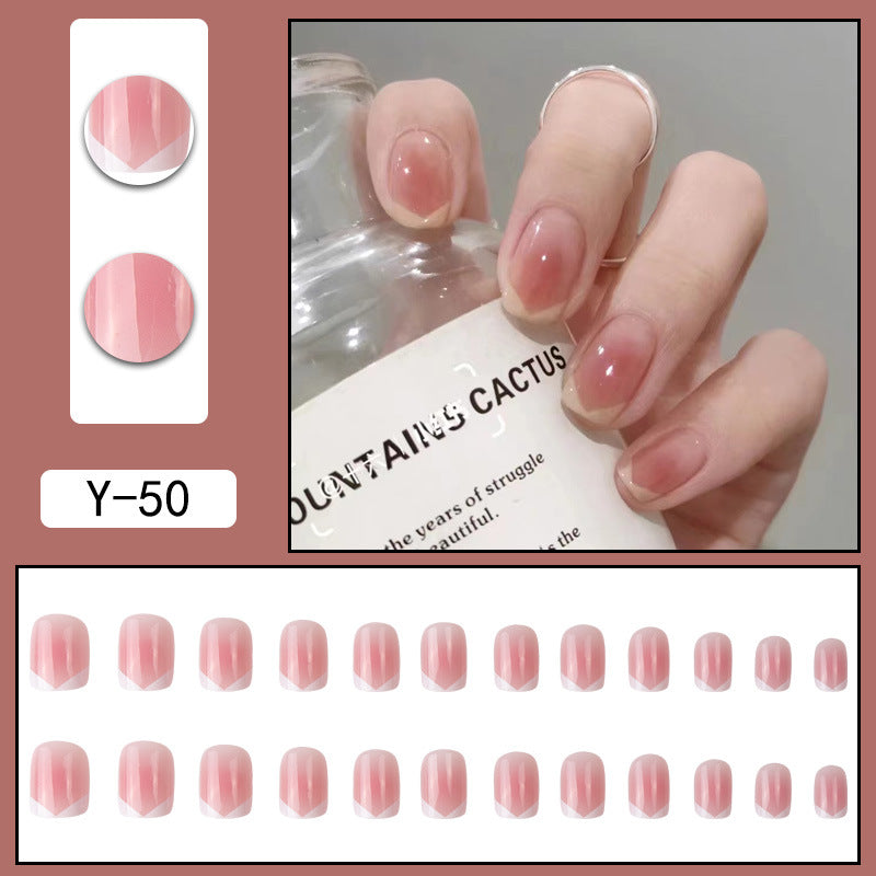 Manucure Patch Amovible Faux Ongle Court Finition Nail Art