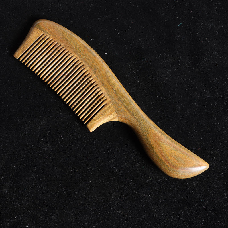 Brosses et peignes à cheveux ronds en bois de type grand naturel avec manche et dents fines