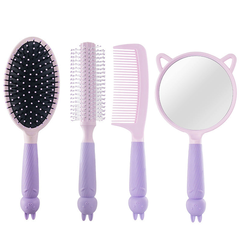 Brosses et peignes à cheveux en silicone avec miroir et manche en silicone