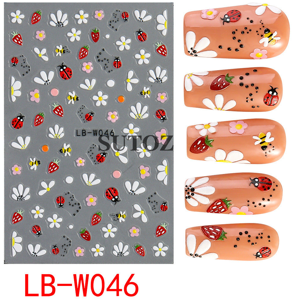 Fresh Style Little Daisy Butterfly Thin Tough Nail Stickers