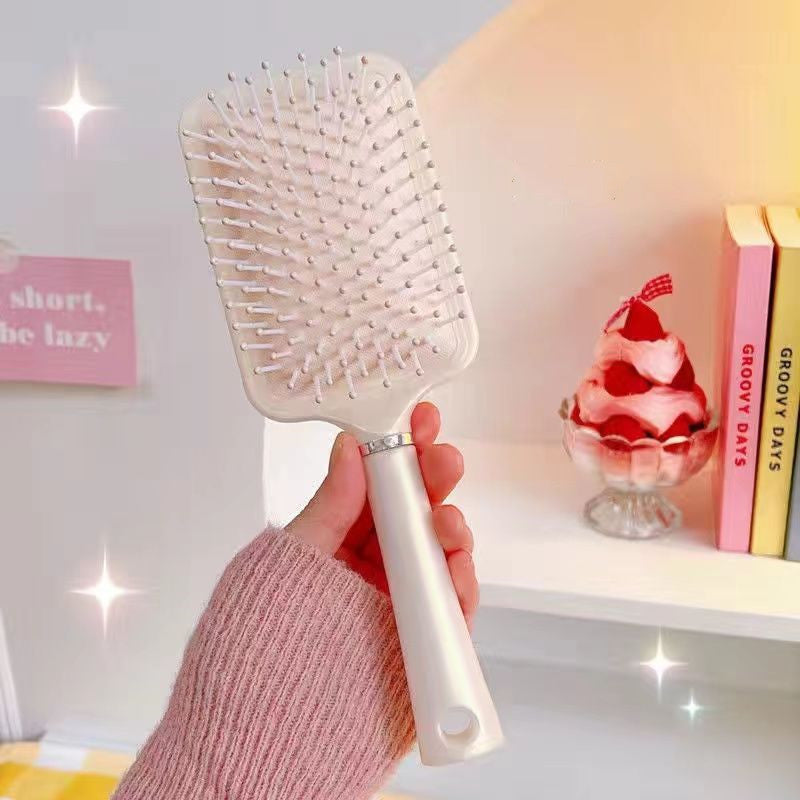 Brosses et peignes à cheveux portables pour femmes en forme de cœur moelleux avec coussin gonflable de sirène