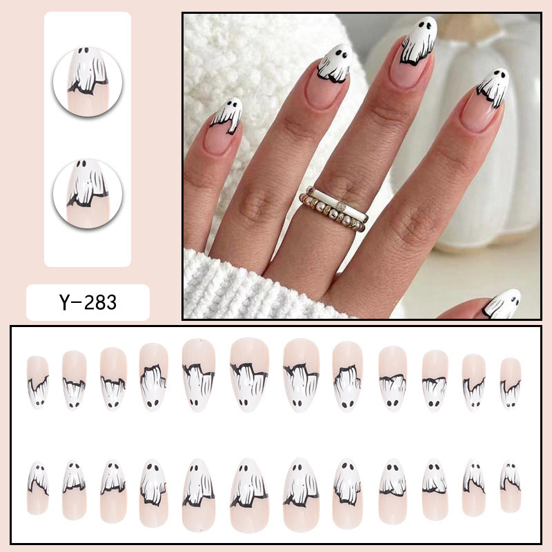 Cute Ghost Wearing Water Drop Halloween Nail Art