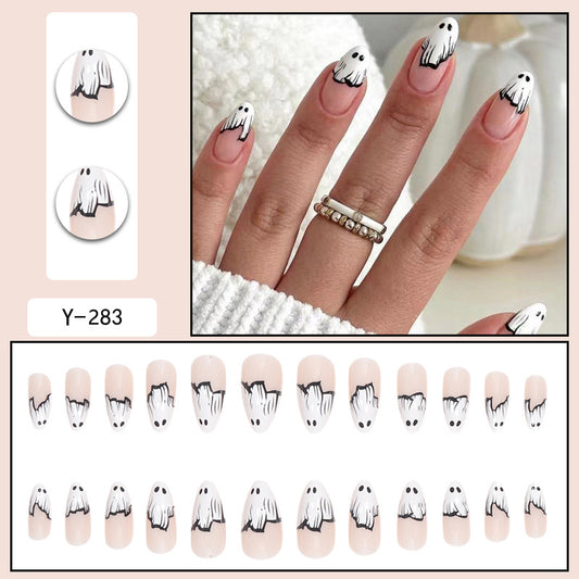 Cute Ghost Wearing Water Drop Halloween Nail Art