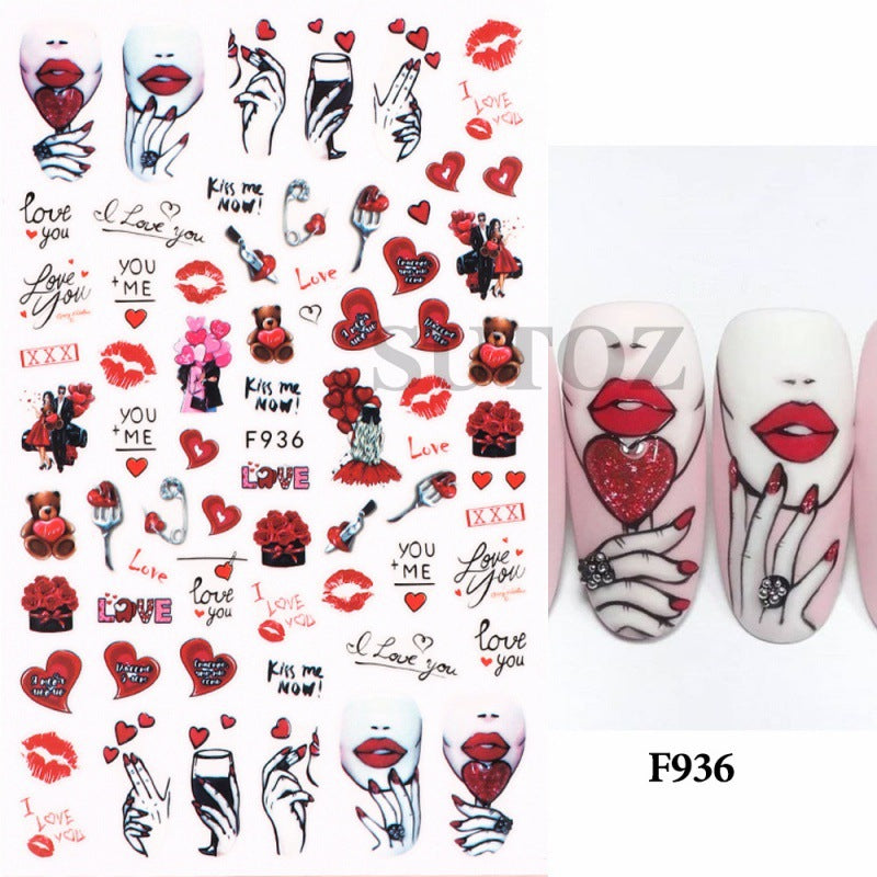 Day Cartoon Comic Series Than Heart Nail Stickers