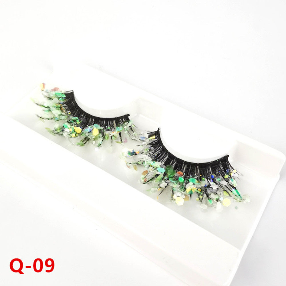 Fluorescent Luminous Sequins Eyelashes Color Thick False Lashes