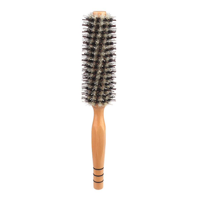 Brosse à cheveux ronde en forme de poire avec cylindre à boucler et peigne