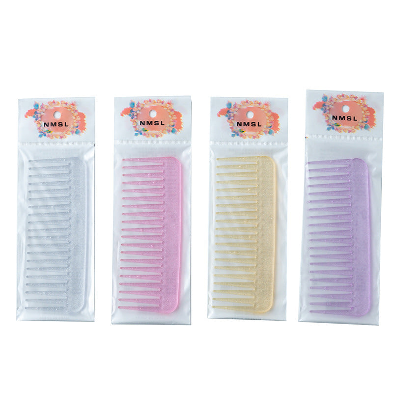 Brosses et peignes à cheveux fins en plastique à paillettes colorées et hautement transparents