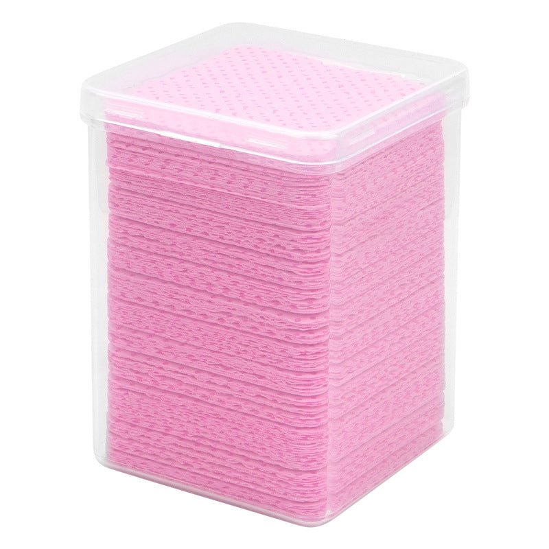 Feuille de coton propre Colle rose en boîte Accessoires de maquillage