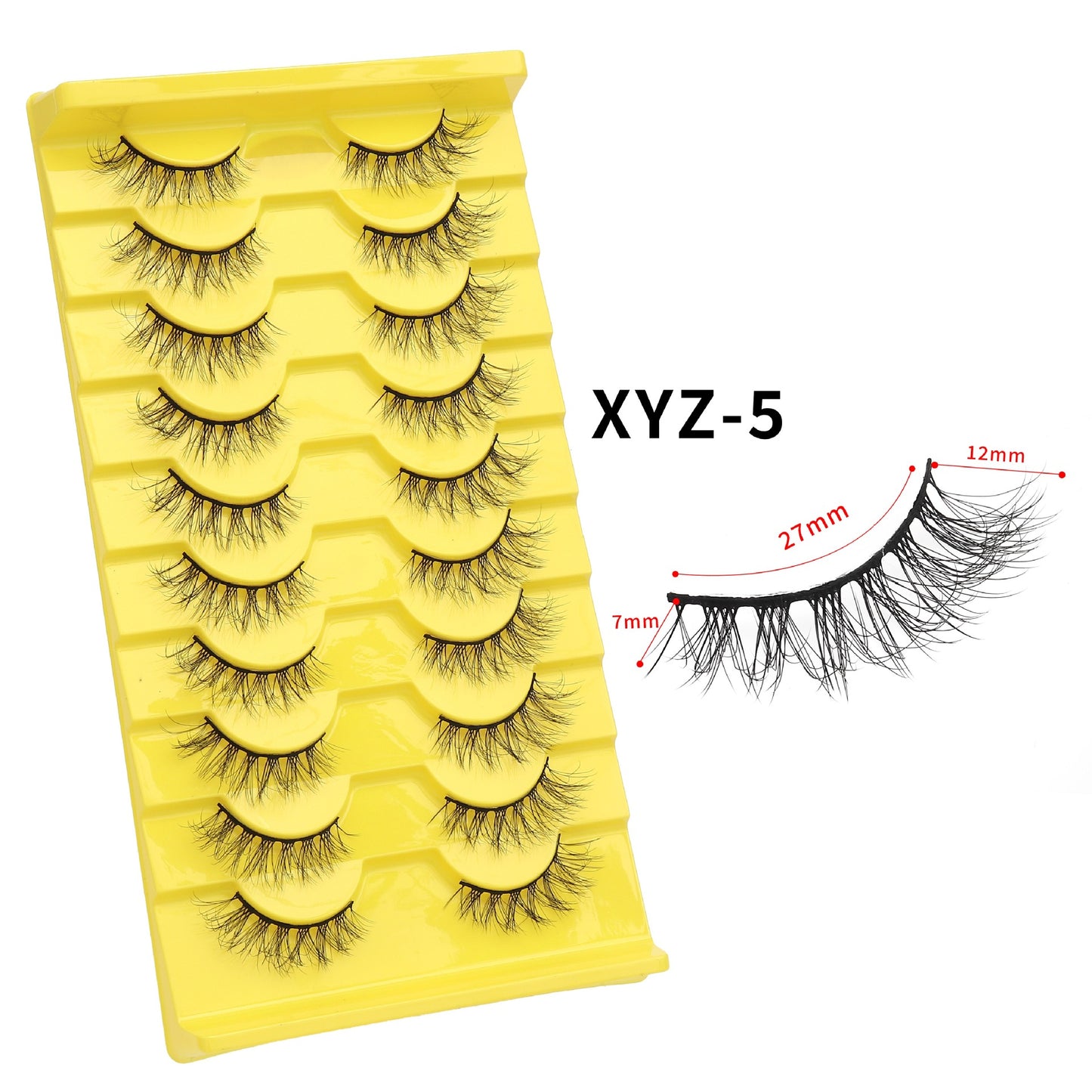 Paires de faux cils explosifs recourbés en trois dimensions