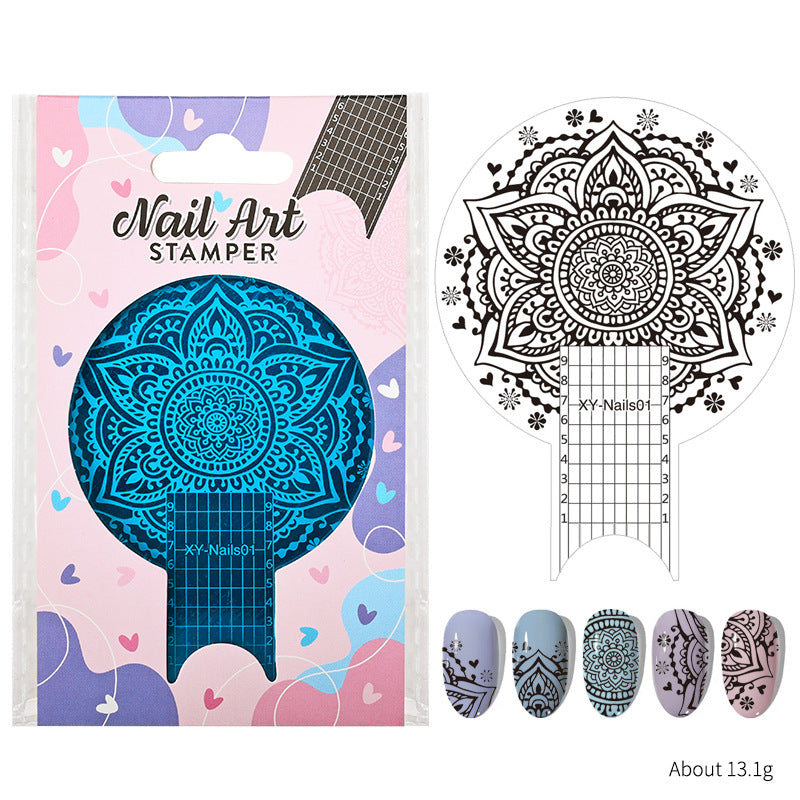 Printing Template Blue Tape Round Painted Nail Tool Set