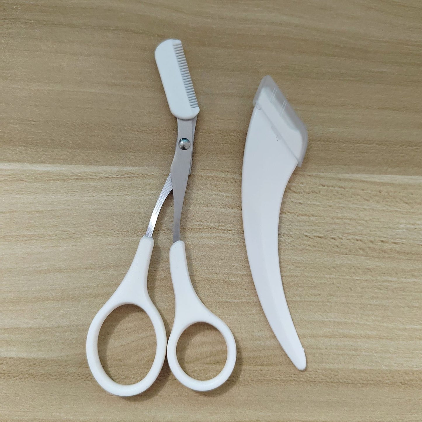 Scissors With Trimmer Curved Moon Knife Makeup Accessories