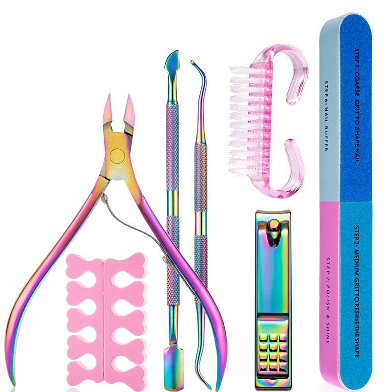 Full Of Manicure Brush Polishing Sand Strips Ornament Nail Tool Set