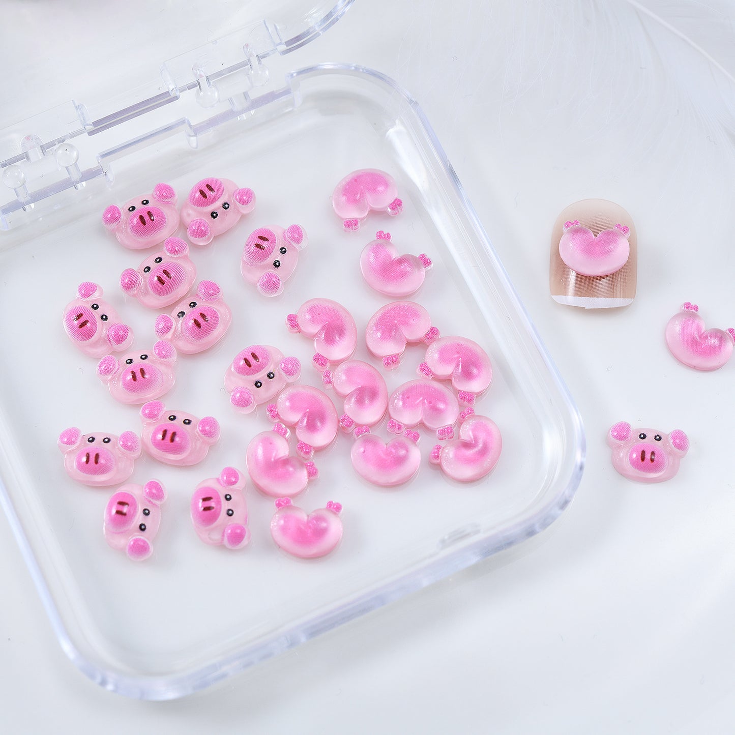 Pig Ornament Cute Cartoon Pink Mini Nail Care Nail Art