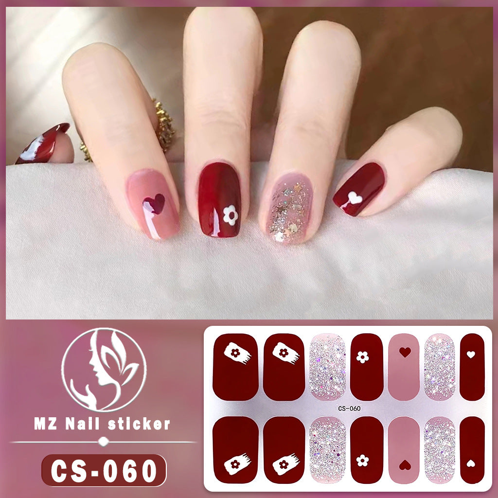 Applique Full Paste Blooming Contrast Color Nail Stickers