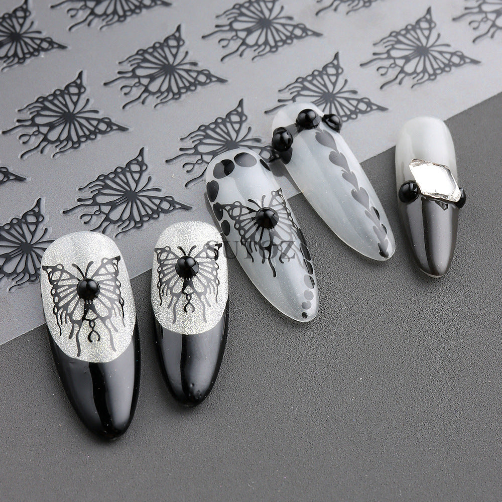 Sweet Cool Super Fairy Hollow Liquid Butterfly Nail Stickers