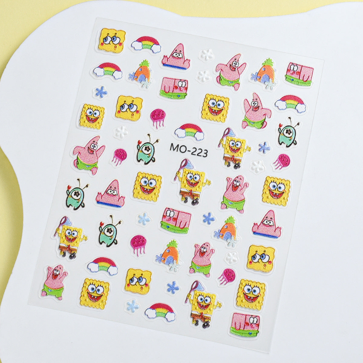 Relief 3d Cute Rainbow Cartoon Sandy Nail Stickers