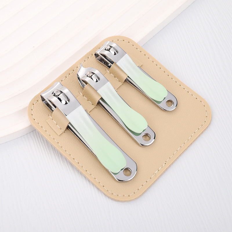 Ensemble de trois outils pour ongles de grande et petite taille avec coupe-ongles de couleur