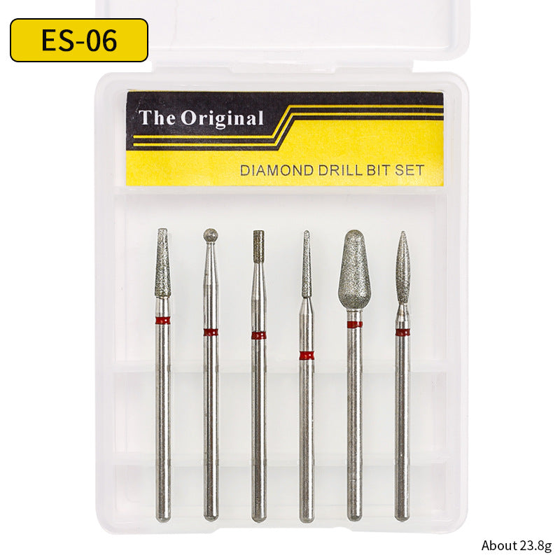 Ensemble d'outils pour ongles avec tête de meulage diamantée pour manucure russe