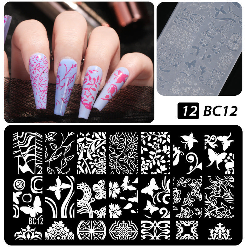 Plastic Seal Printing Board Transfer Manicure Nail Tool Set