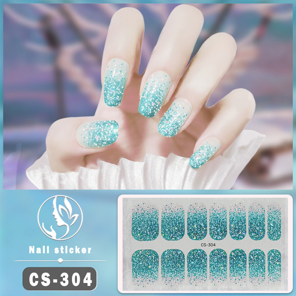 Four-color Powder Gel Oil Film Waterproof Nail Stickers