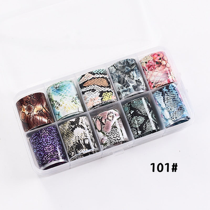 Suit Plaid Snake Leopard Flower Fluorescent Nail Stickers