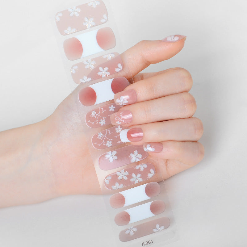 Starry Sky Blooming Finger Thin Gel Nail Stickers