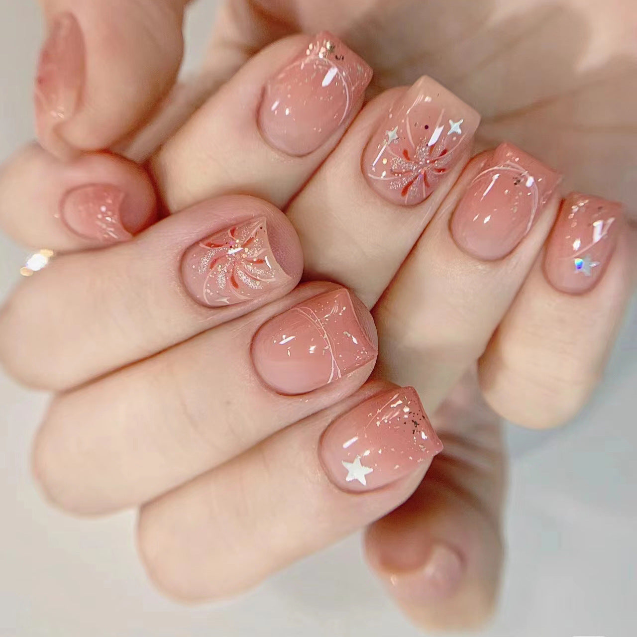 Simple Boiled Water Wear Touch Manicure Nail Stickers