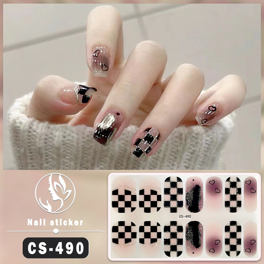 Autocollants pour ongles en gel imperméables avec motif de fleurs de vent