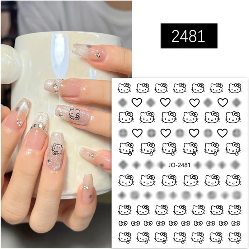 Cat Hello Kitty Cute Cartoon Adhesive Nail Stickers