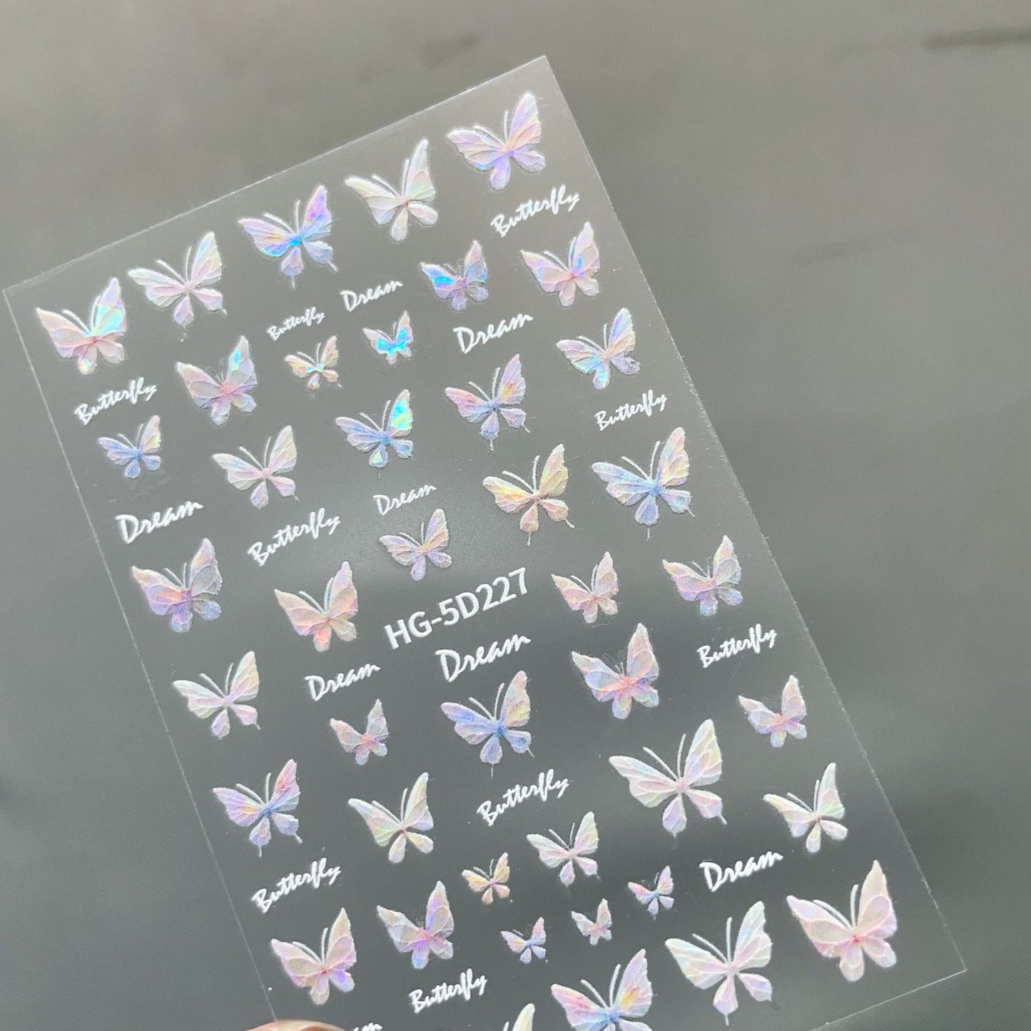 Dream Color Shell Light Butterfly Green Nail Stickers